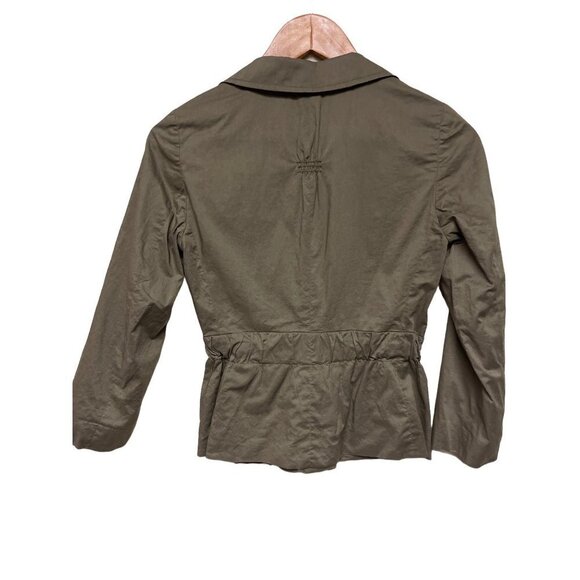 Loft Ann Taylor Olive Drab Green Belted Button Up Blouse Women's Size 00 - Picture 6 of 9